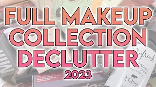 FULL MAKEUP COLLECTION DECLUTTER 2023 | I got rid of SO MUCH.