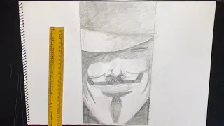 How to draw V for Vendetta! Easy and simple drawings!