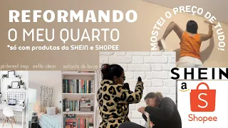 Reformando  meu quarto 🔨 | Só produtos baratinhos da SHEIN e Shopee |  inspiração Pinterest CLEAN*