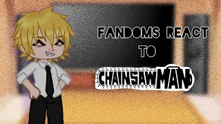 Fandoms react to Denji | Ensemble stars, BSD, Chainsaw man, OMORI | 3/3