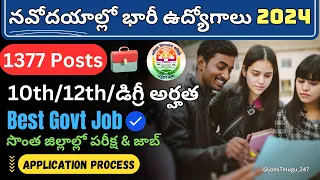 How to Get a Govt Job in India | Navodaya Non-Teaching Recruitment 2024 Application @jobstelugu-247🔥