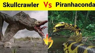 Skullcrawler Vs piranhaconda in hindi | Monster Vs Hybrid Piranha Snake