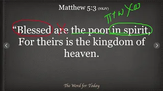 The Word for Today Matthew 5:3