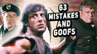 63 mistakes and goofs in "Rambo first blood"