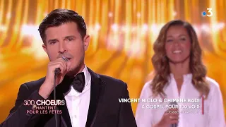 Vincent Niclo interprète «Derrière l'amour» avec Chimène Badi  "300 Chœurs chantent pour les fêtes"