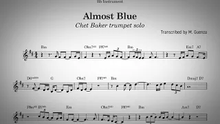 Almost Blue  - Chet Baker solo transcription with backing track -  Bb instruments