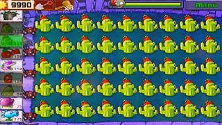 Plants vs Zombies | Survival Night | All Cactus vs. all Zombies GAMEPLAY FULL HD 1080p 60fps