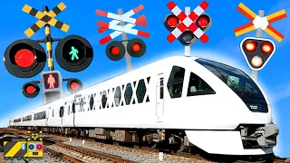 【電車】踏切動画【ふみきり 鉄道】train railway railroad crossing スペーシアX