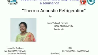 Thermo Acoustic Refrigeration