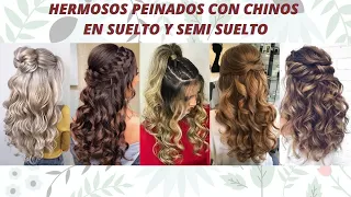 PEINADOS FACILES 😻PEINADOS CON CHINOS SUELTO Y SEMISUELTO🤩 EASY HAIRSTYLES