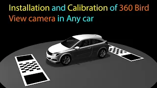 Complete Video on 360° Bird view camera installation in car and automatic calibration of all cameras