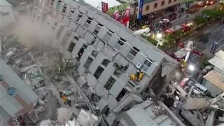 Buildings Collapse After Earthquake Rocks Taiwan