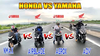 Honda ADV vs Aerox vs Nmax vs Airblade | Drag race