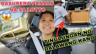 Dumpster diving basurera nanalo na sa lotto jackpot tinulungan sa dalawang kano ikarga ang nakukuha