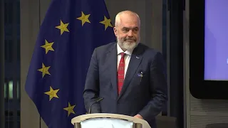 Edi Rama, Prime Minister of Albania at #Together4Albania conference in Brussels