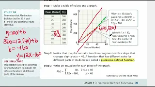 Algebra II Lesson 1-3: Piecewise-Defined Functions - Example 1