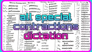 all special contractions 1 2 3 4 5 6 ll Pitman shorthand