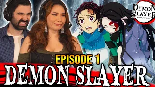 DEMON SLAYER EPISODE 1 REACTION! FIRST TIME EVER WATCHING DEMON SLAYER! CRUELTY