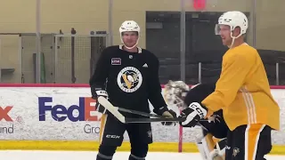 Sidney Crosby skating in the Penguins’ informal workout in Cranberry today.