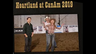 Heartland stars Amber Marshall, Graham Wardle, Shaun Johnston w/Guy McLean at CanAm Equine 2019