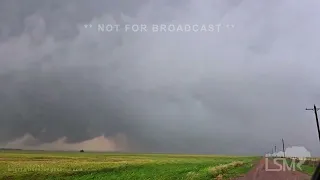 04-27-2024 Knox city, TX  - Wedge tornado churns across farm fields barely missing town