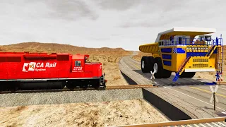 Giant Truck Belaz 75710 vs Train | Beamng Drive