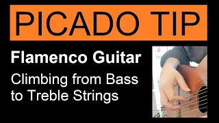 [Flamenco Guitar Tips & Advice] Picado - Climbing from Bass to Treble Strings - Tutorial - Lesson