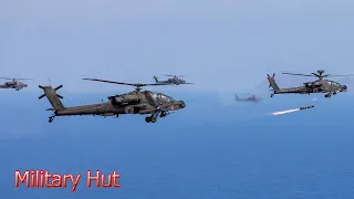 Terrifying!! Mass launch of American Apache attack helicopters into the Red Sea