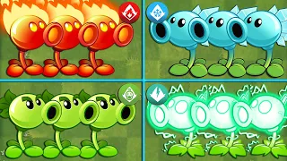 REPEATER vs FIRE PEA vs SNOW PEA vs ELECTRIC PEA - Who Will Win? - PvZ 2 Plant vs Plant