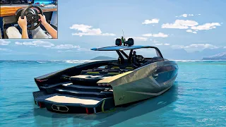 4000HP Lamborghini Yacht - The crew Motorfest (Steering Wheel Gameplay)