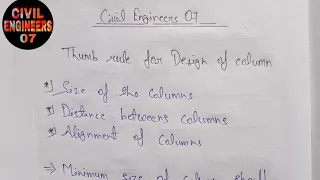 Design of column | Basic Rule of Column Design | Thumb Rule | Civil Engineering |