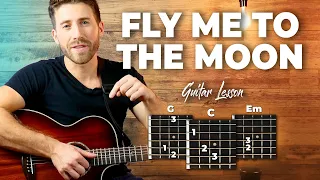 Fly Me To The Moon Guitar Tutorial - Frank Sinatra (EASY CHORDS guitar lesson)