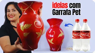 Plastic bottle flower vase making - Look like ceramic vase | प्लास्टिक की बोतल फूल फूलदान बना रही है