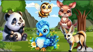 Happy Animal Moments, Familiar Animal Sounds: Bear, Peacock, Bee, Fox, Kangaroo - Animal Videos