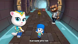 Talking Tom Gold Run❗Genie Angela 🆚 Raccoon BOSS Fight 🔥 Full Screen Walkthrough Gameplay 🤯🔥