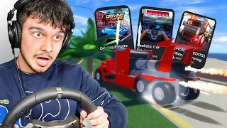 I Drove in Roblox Games With A Wheel!