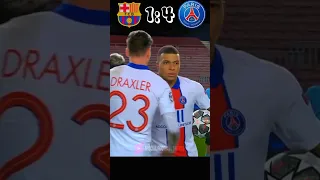 Barcelona vs PSG Champions League #messi vs #mbappe 🔥 #football #youtube #shorts