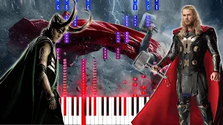 Thor - The Dark World | Main Theme Song (Piano Version + MIDI)