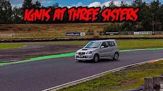 Overtaking everything in a Suzuki Ignis sport at Three Sisters circuit