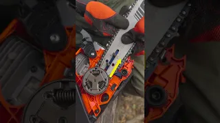 How to install a guide bar and chain on a chainsaw.