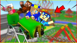 LUNAPARKA GİTTİK, HIZ TRENİ RAYDAN ÇIKTI, DÜŞTÜK! 😱 - Minecraft