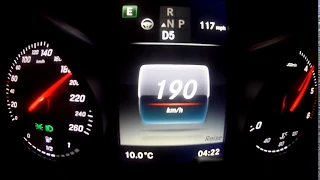 Mercedes c220d 0-200km/h Eco vs Sport+ mode