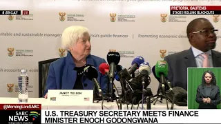 US Secretary of the Treasury Janet Yellen meets Finance Minister Enoch Godongwana