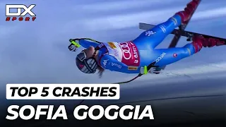 Top 5 Best Crashes by Sofia Goggia | Alpine Ski  🇮🇹