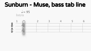 Sunburn - Muse, bass tab line