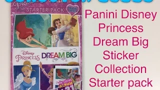 Disney Princess Dream Big Panini sticker collection starter pack opened