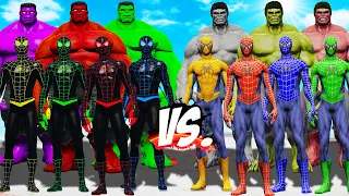 The Great War Of Team SPIDER-MAN Color & Team HULK Color - EPIC SUPERHEROES WAR