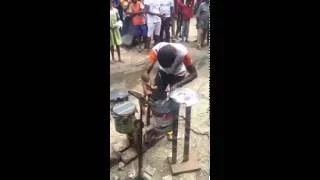 Amazing 14-Year-Old Naija Boy Drums with Trash Cans & Plastic Bag.