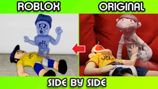 SML Movie vs SML ROBLOX: Ghost Jeffy + Jeffy's Bad Dog ! Side by Side