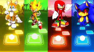 Tails vs Fleetway Super Sonic vs Knuckles vs Baby Sonic Exe - Tiles Hop Edm Rush